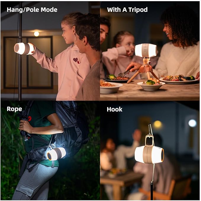 Twist Light LED Ambient Lighting with Hook, 520 Lumens 3 Colors Adjustable Mood Lighting Present Light Rechargeable Lantern for Bedroom Decor, Camping, Party, Travel, Home Essentials