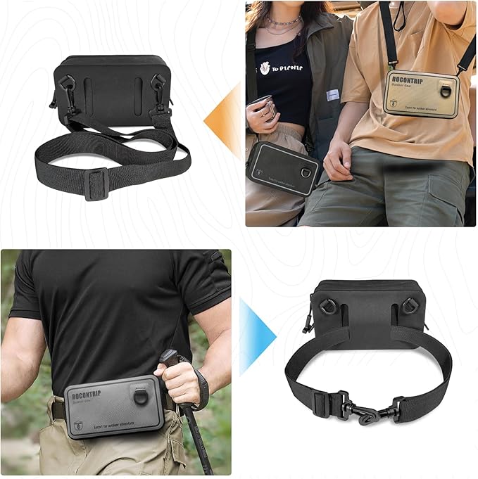 ROCONTRIP 100% Waterproof Dry Bag, Dry Waist Pack with Airtight Zipper Adjustable Strap Sling Bag Lightweight Crossbody Dry Bag for Kayaking Snorkelling and Swimming