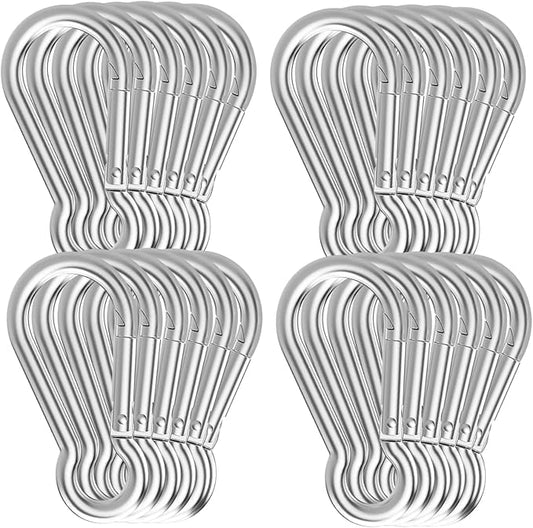 36PCS M8 Spring Snap Hook, 3Inch Heavy Duty Carabiner Clips, 5/16" Galvanized Steel Quick Link Carabiner Hooks for Hammock, Camping, Hiking, Keychain, Water Bottle & Backpack