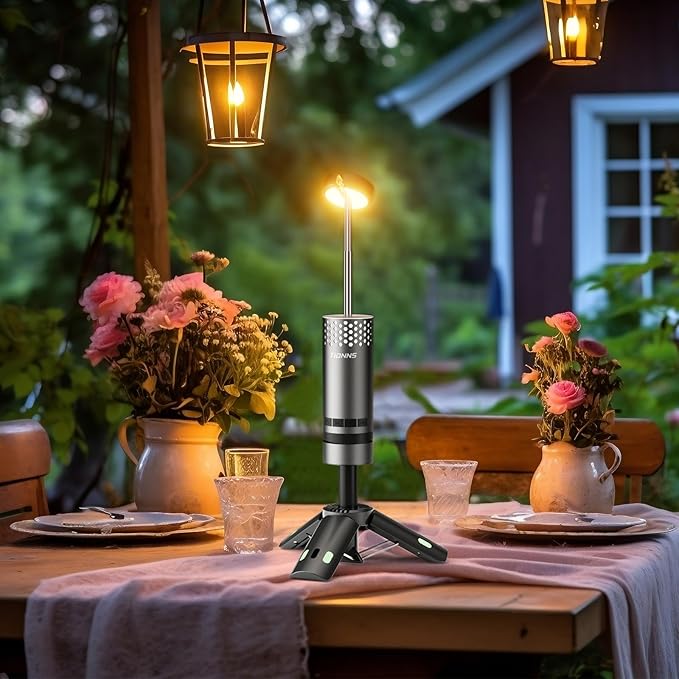 Camping Lights Rechargeable, Detachable Camping Lantern with Stand, Telescopic Waterproof Camping Lamp, Magnetic Work Hanging Light, LED Tent Flashlights for Emergency, Power Outages (Gray)