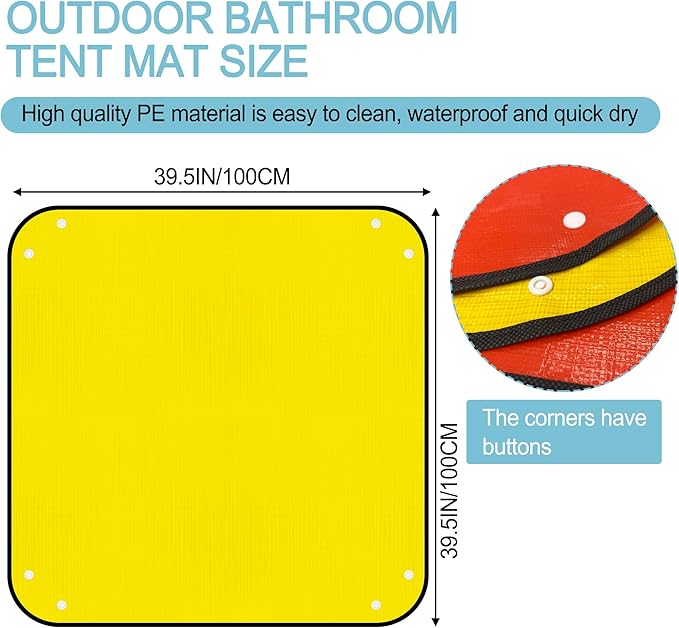 39.5" Camp Shower Tent Bottom Mat, Non Slip Changing Tent Bottom Pad, Removable Outdoor Shower Tent Floor Mat, Portable Pop up Privacy Tent Damp Pad, Prevent Dirtying & Protect Feet, Only Cushion