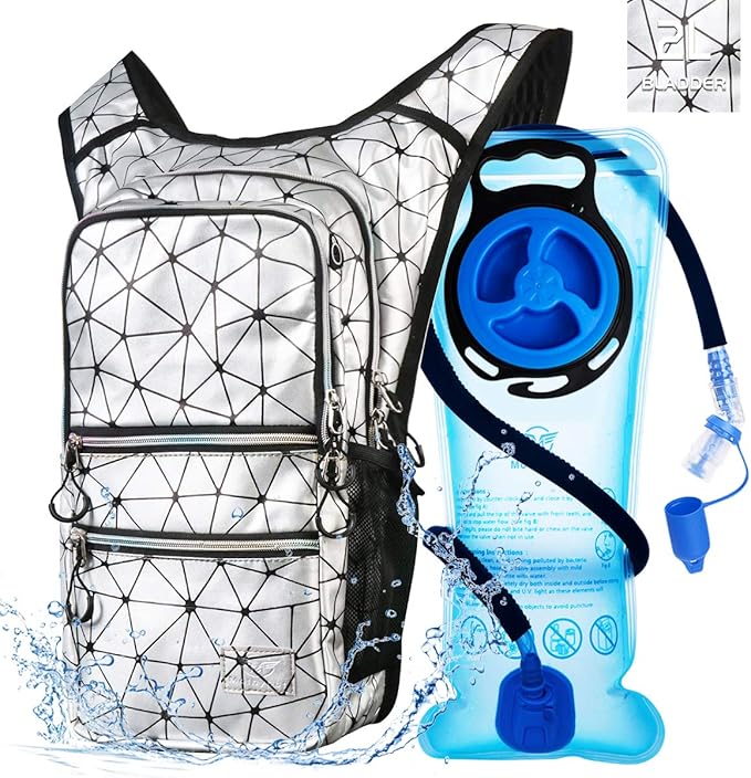Hydration Backpack Pack, Water Backpack 20L Included 2L Hydration Bladder, Festival Essential - Rave Hydration Pack Hydropack for Hiking, Running, Biking, Festival Gear
