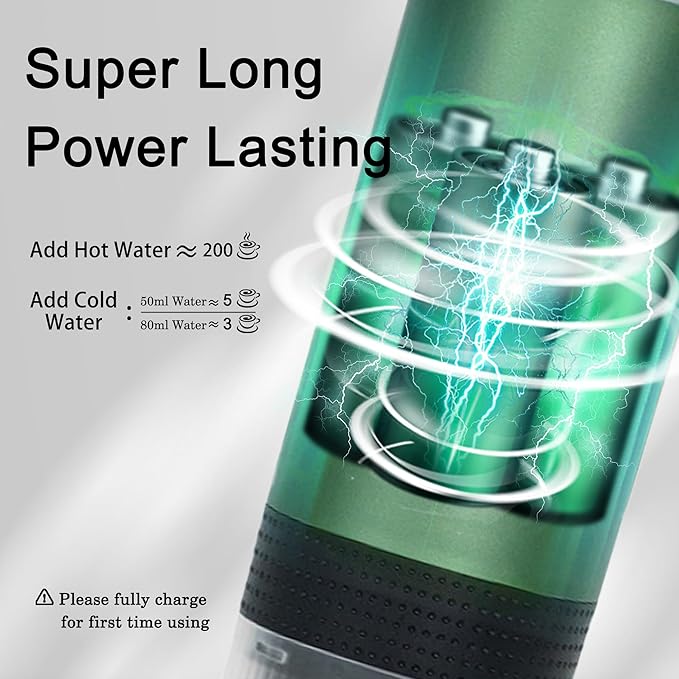 LumoShine Portable Espresso Machine, Mini Espresso Maker, Self Heating Coffee Maker Compatible with Ground Coffee, Capsule for Camping RV Hiking Outdoor Travel Green