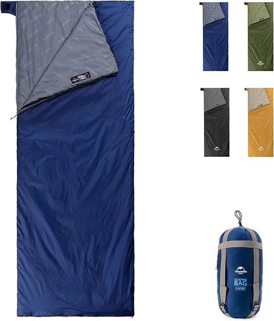 Naturehike Lightweight Sleeping Bag - Compact, Ultralight, Envelope Backpacking Bag - Portable, Waterproof, Comfortable With Compression Sack for 3 Season Camping, Traveling, Hiking