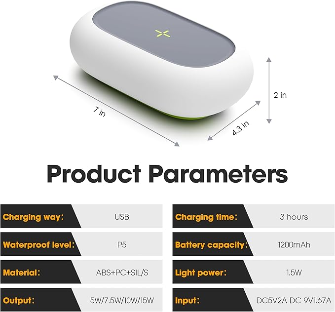 Camping Night Light with 15W Wireless Charging Camping Lamp 5 Light Modes Light for Tent Mini Tent Light for Camping Hurricane Power Outages Hiking Home