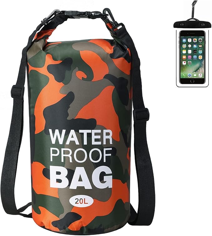 YDYJKI Waterproof Dry Bag Backpack 2L/5L/10L/20L/30L Floating Roll Top Dry Compression Sack Keeps Gear Dry for Kayaking Beach Rafting Boating Hiking Camping and Fishing with Waterproof Phone Case