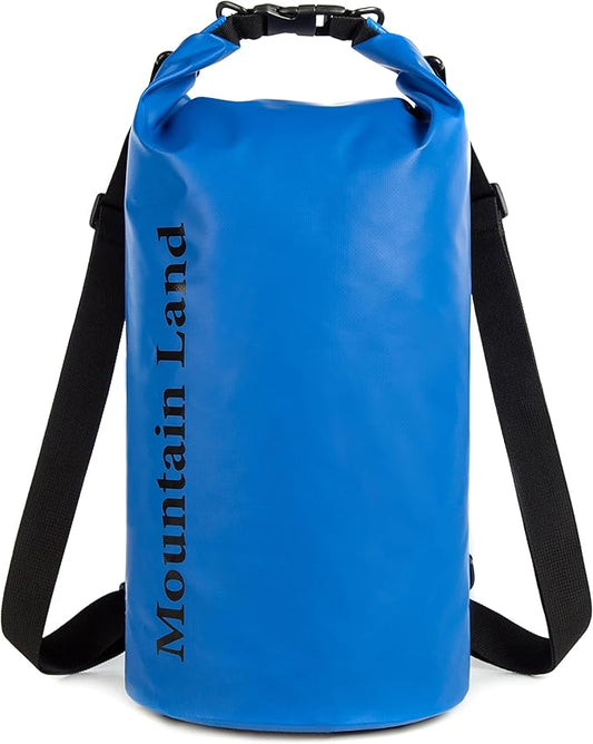 Mountain Land Waterproof Beach Dry Bag 20L Roll Top Backpack Boat Bag Dry Sack for Kayaking Rafting Fishing Hiking Camping Dark Blue