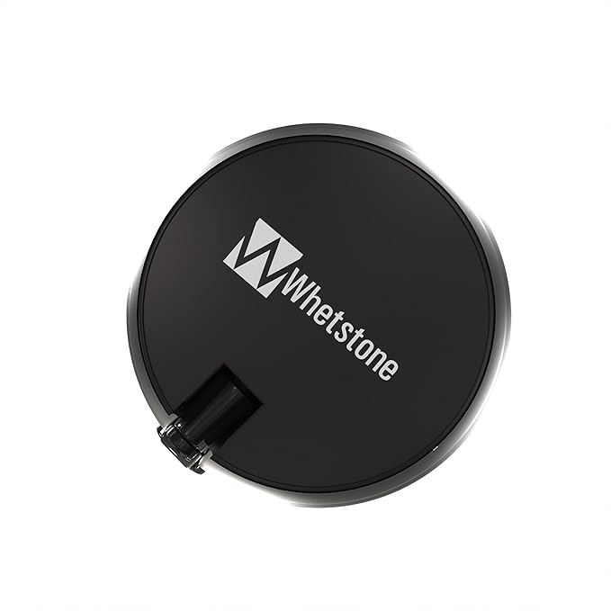 Dynamo Hand Crank Solar Powered Lantern - Battery-Operated or Rechargeable LED Light with Adjustable Settings for Camping by Whetstone (Black)