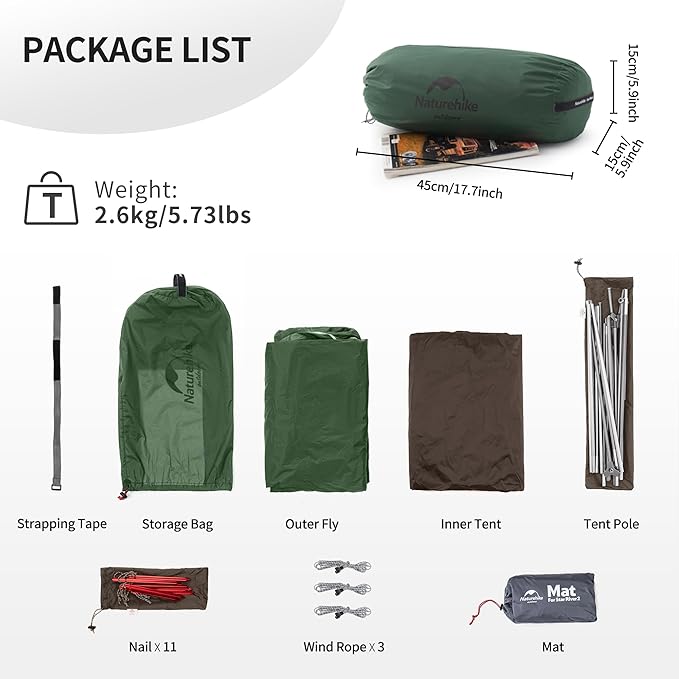 Naturehike Star River Tent Silicone Fabric Ultralight 2 Person Double Layers Aluminum Rod Camping Tent