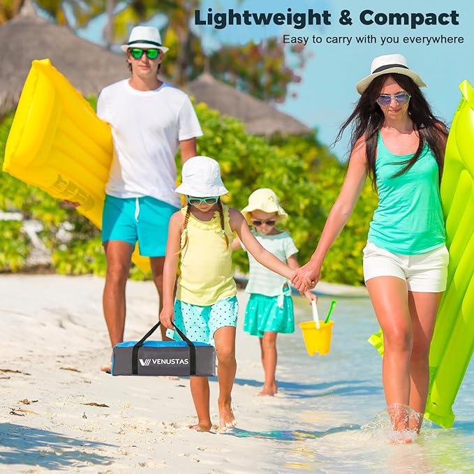 Venustas Beach Tent Sun Shelter for 3-10 Person, UPF 50+ UV Protection Canopy, Lightweight and Easy Setup Cabana, Portable Beach Shade