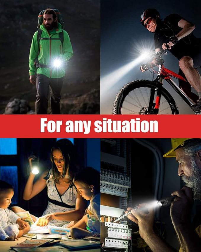 Victoper LED Flashlight 6 Pack, Bright 2000 Lumens Tactical Flashlights High Lumens with 5 Modes, Waterproof Focus Zoom Flash Light, Portable Flashlight for Camping Hiking Outdoor Home Emergency