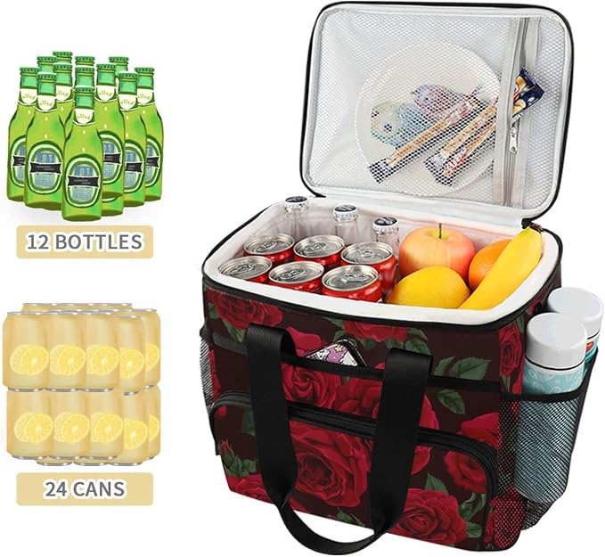 Cooler Bag Insulated Picnic Bag Large Lunch Box Reusable Tote Bag Soft Sided Portable Beach Cooler Grocery Camping