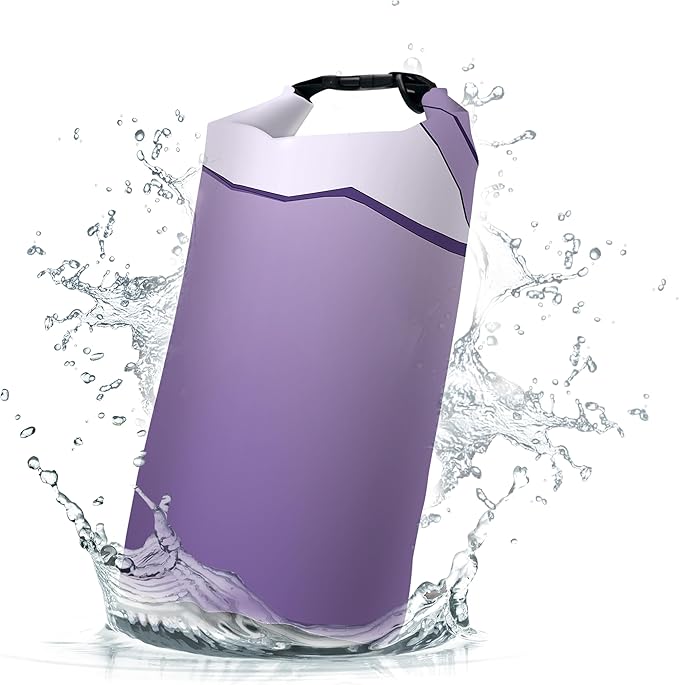 Waterproof Dry Bag,Roll Top Purple Small Waterproof Backpack 5L/10L/20L Floating and Lightweight Bags for Kayaking, Boating, Fishing, Swimming and Camping