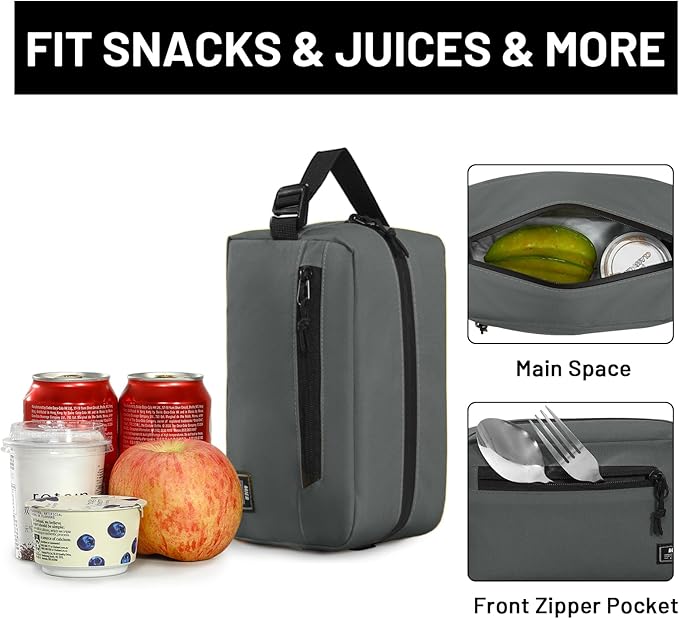 MIER Freezable Snack Bags Small Frozen Mini Cooler Lunch Bag Freezer Insulated Pouch for Adults Work Travel On-the-go,Gary