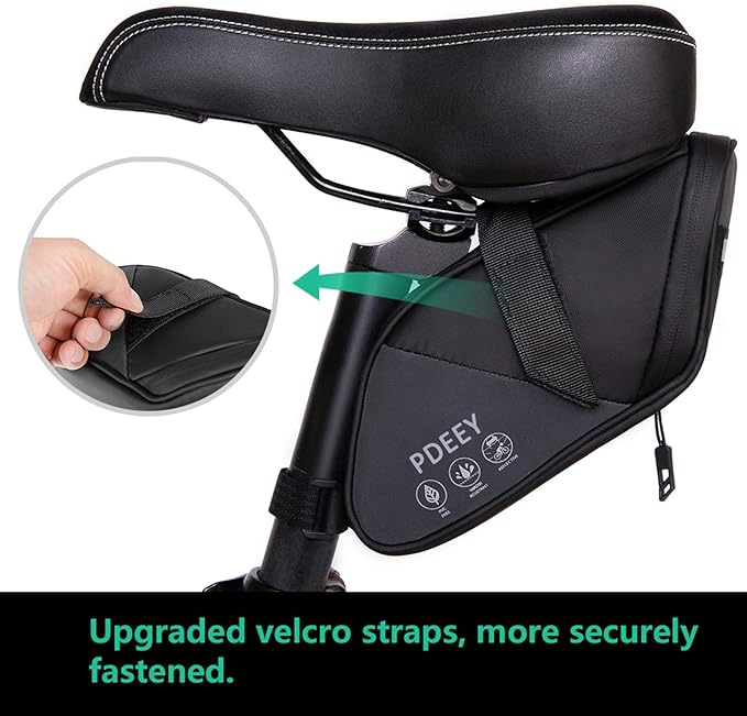 Bike Saddle Bag, Bicycle Under Seat Pouch, Cycling Wedge Pack for Mountain Road, Cycling Accessories Storage Velcro Pack Waterproof Durable Pouch for Mountain, Beach or Road Bikes
