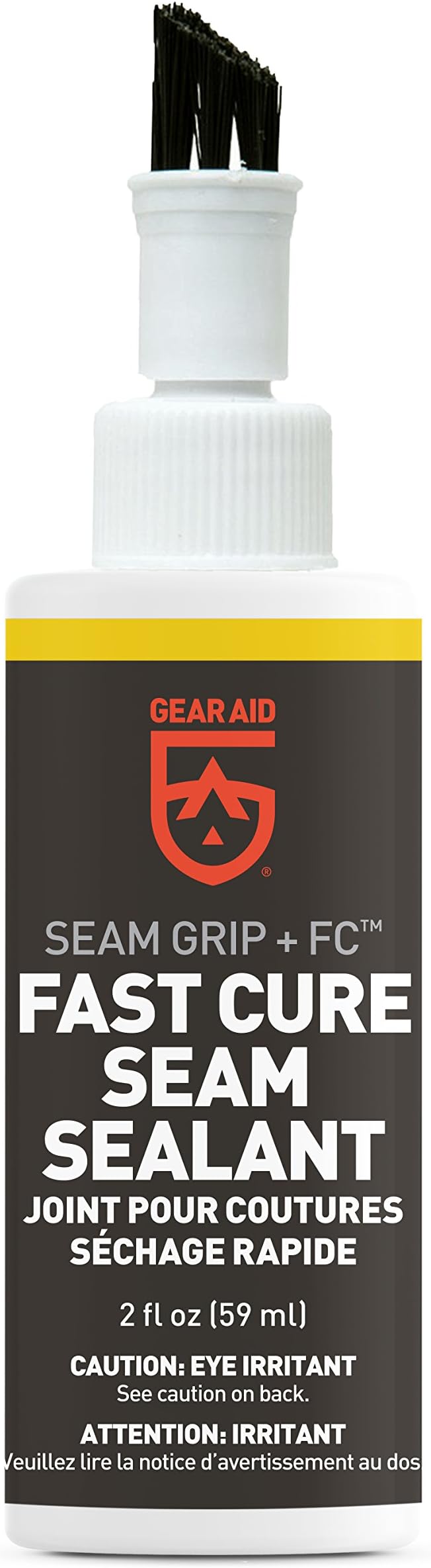 GEAR AID Seam Grip FC Fast Cure Sealant for Sealing Seams on Tents, Rainflies, Shelters, Awnings, Tarps and Pop-ups Made of Nylon, Vinyl, Clear, 2 fl oz
