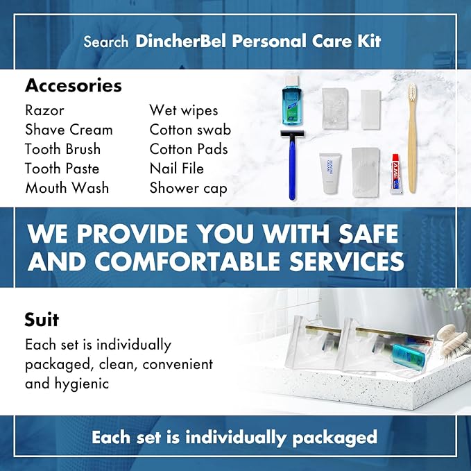 Hygiene Kit Bundle Bulk, Travel Size Personal Care Toiletries for Hotel, Home, Camping, Travel, Charity - Individually Wrapped Toiletries Amenities (15 Pack)