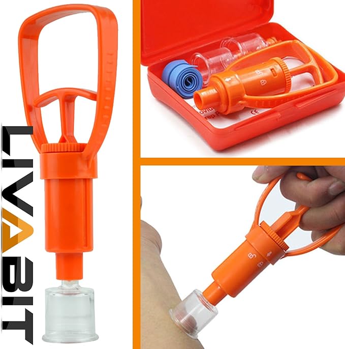 Snake Bite Kit, Bee Sting Kit, Emergency First Aid Venom Extractor Suction Pump for Camping, Hiking and Backpacking