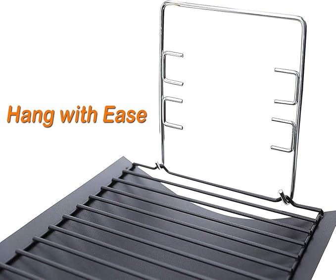 MixRBBQ 20 inch Ash pan with 2pcs Fire Grate Hanger for Chargriller 5050, 5072, 5650, 2123 Charcoal Grills, Char-Griller Model 200157(20" x 12 3/4"), Replacement Part 20" Drip Pan