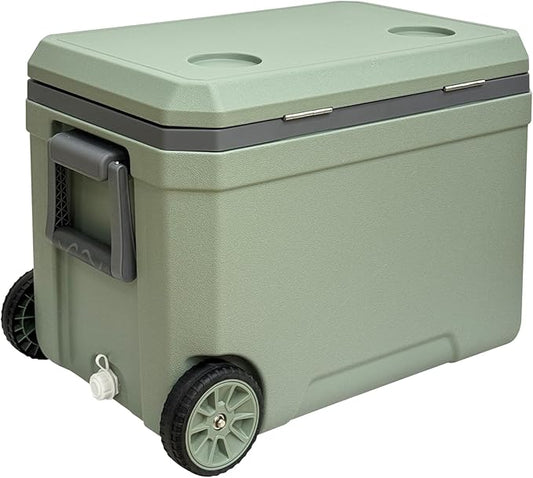 34-127 Quart Insulated Portable Cooler with Heavy Duty Wheels Keeps Ice for up to 5 Days, Great for Drink, Beach, Camping, Tailgating, Sports, & More