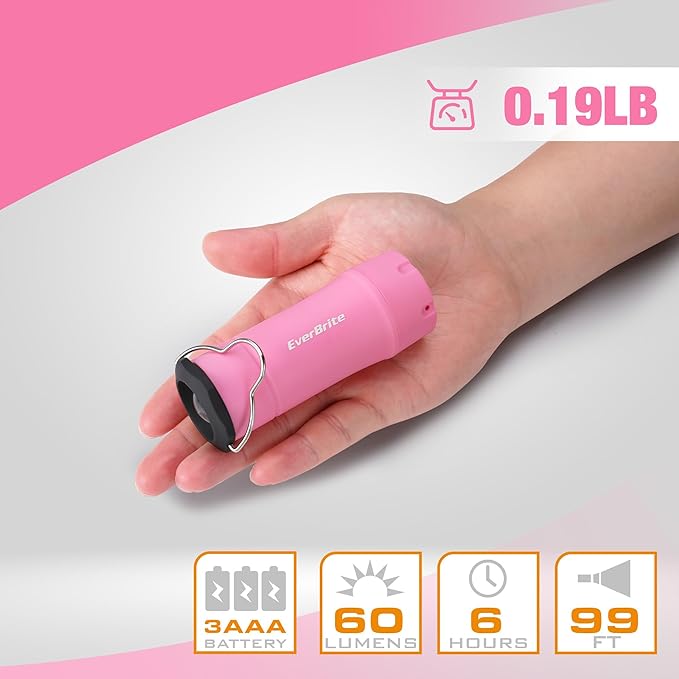 EverBrite 2-in-1 Mini Lanterns and Flashlights, Zoomable Flashlight Lantern Combo with 3 Modes, Camping Essentials, 2PC Battery Powered Lantern for Hurricane, Hiking, Home, Emergency