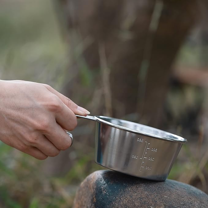 CAMPINGMOON 2pcs Set Stainless Steel Deep Type Camping Sierra Cup 450ml S-360