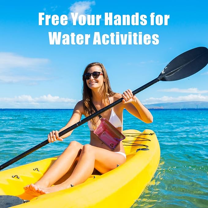 F-color Waterproof Fanny Pack - Waterproof Phone Pouch with Waist Strap - Cruise Essentials 2025 Must Haves Waterproof Pouch Dry Bag Keep Phone Valuables Safe for Beach Kayaking Boating Fishing