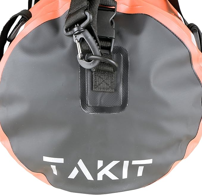 Waterproof Duffle Bag Travel Dry Bag 500D PVC for Motorcycle Tail Kayaking Rafting Boating Swimming Camping Hiking Beach Fishing (Orange, 80L)