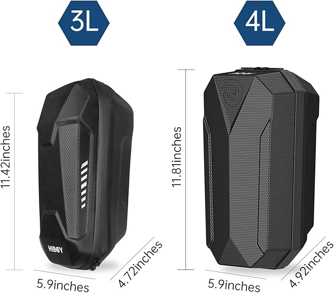 Hiboy Scooter Storage Bag, 3L/4L Large Capacity Scooter Handlebar Bag, Front Hanging Bag for Electric Scooter/Electric Bike, for Carrying Chargers, Phone, Keys with Waterproof Hardshell EVA Material