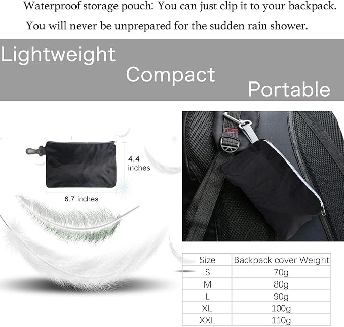 Frelaxy Waterproof Backpack Rain Cover, 8000mm Waterproof Level, Upgraded Ultra-Strong Multilayer Structure, Antislip Cross Buckle Strap, Ultralight Compact Portable, for Hiking, Camping, Traveling