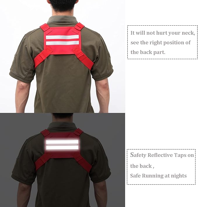 Outdoor Sports Utility Chest Pack，Tactical EDC Chest Bag For Men, Lightweight Conceal Chest Pouch Holster, Chest Rig Vest With Built-In Phone Holder For Workouts, Cycling & Hiking (Red)