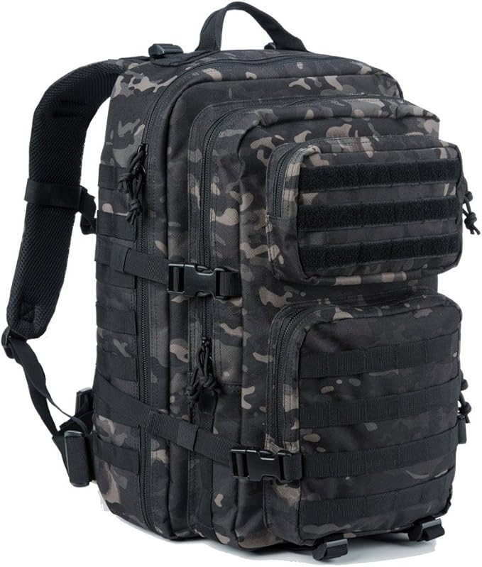 REEBOW GEAR Military Tactical Backpack Large Army 3 Day Assault Pack Molle Bag Backpacks (Black Camo)