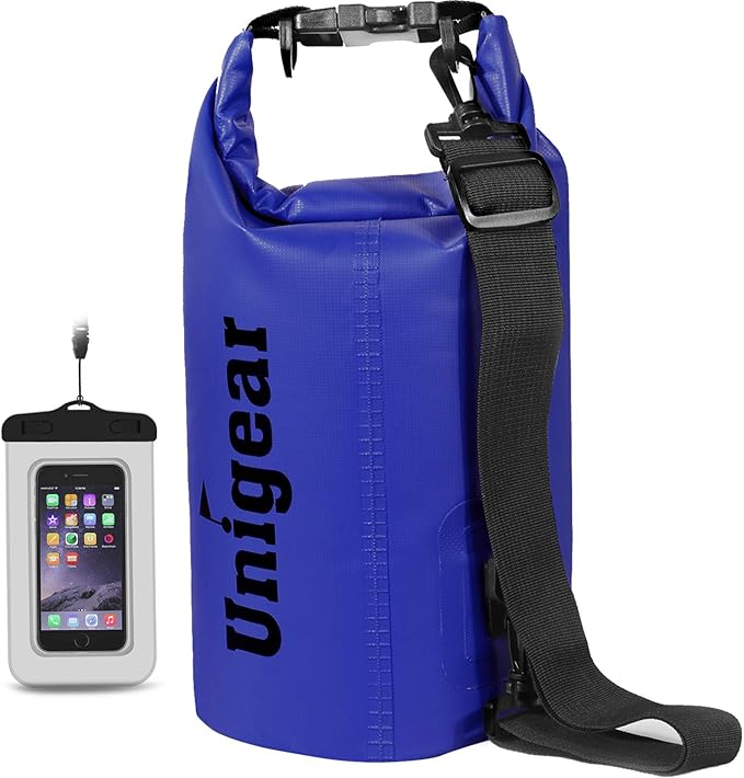 Unigear Dry Bag Waterproof, 2L/5L/10L/20L/30L/40L Floating and Lightweight Bags for Kayaking, Boating, Fishing, Swimming and Camping with Waterproof Phone Case