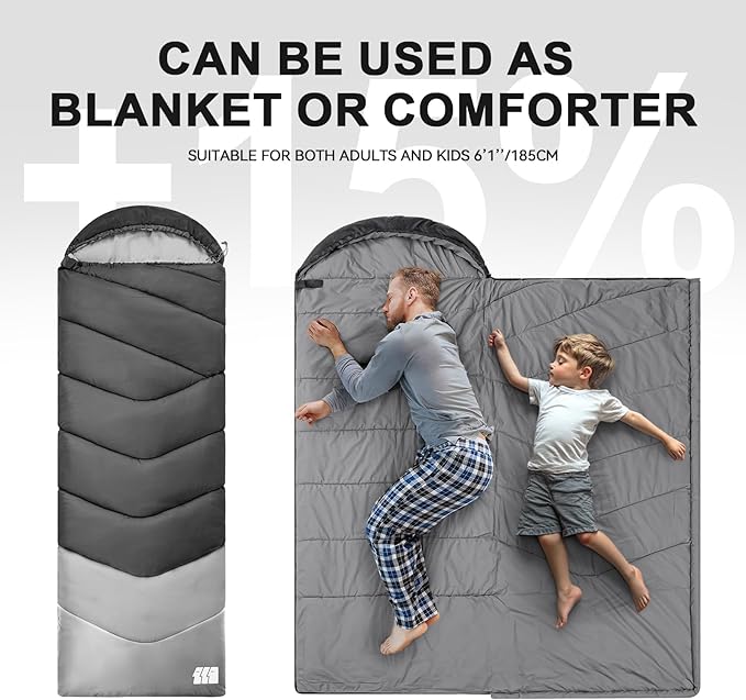 Sleeping Bags for Adults Cold Weather,Portable, Waterproof,Lightweight Sleeping Bag for Tall Girls Boys with Compression Sack for Warm Camping, Hiking, Outdoor & Indoor
