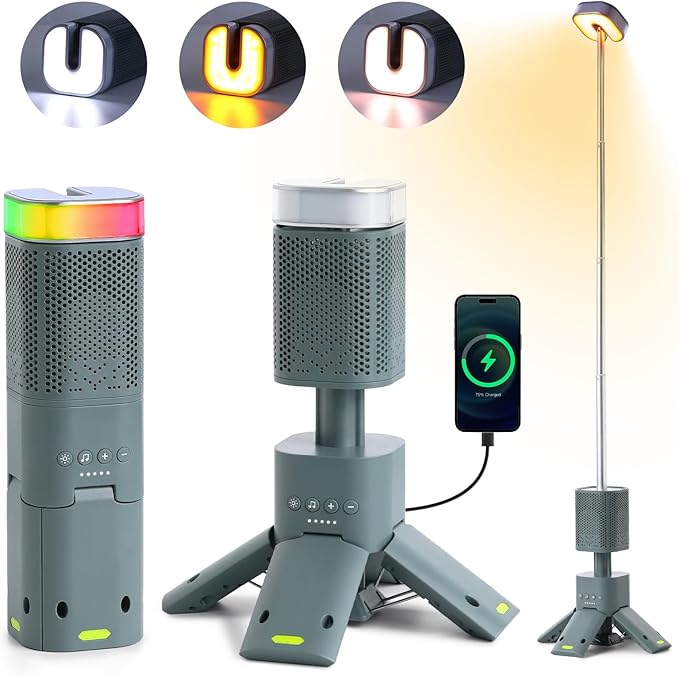 Yoobao Camping Lantern Rechargeable 14000mAh Battery Operated, Outdoor Telescopic Camping Tent Lights, 5 Light Modes, Magnetic Base, LED Flashlight Camping Essentials for Camping, Hiking, Emergency