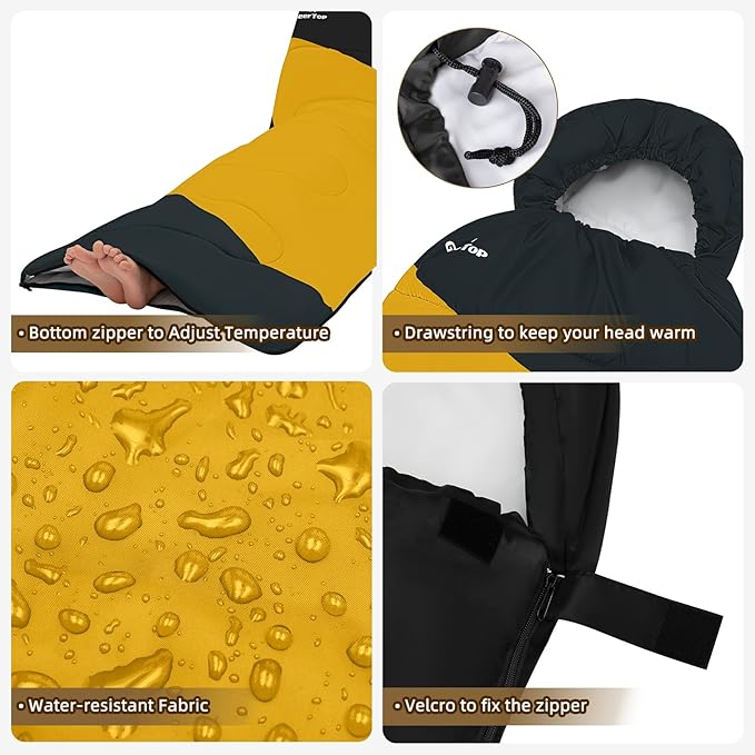 GEERTOP Backpacking Sleeping Bag for Camping, Lightweight Sleeping Bags for Adults Kids Summer Warm Cold Weather Hiking Travel