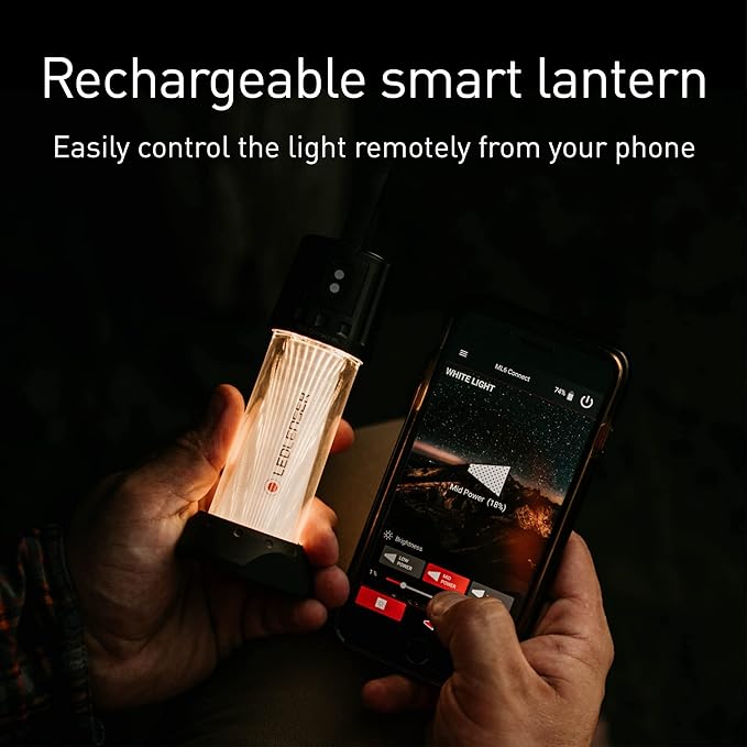 Ledlenser, ML6 Connect Warm White Light Outdoor Lantern, Bluetooth Remote Control, 750 Lumens, Rechargeable Battery