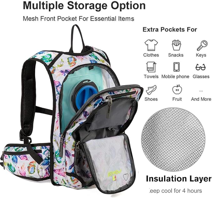Hydration Pack Backpack with 3L Water Bladder for Men & Women, Hiking Daypack with Thermal Insulation | Running, Cycling, Camping, Skiing, Outdoor Activities
