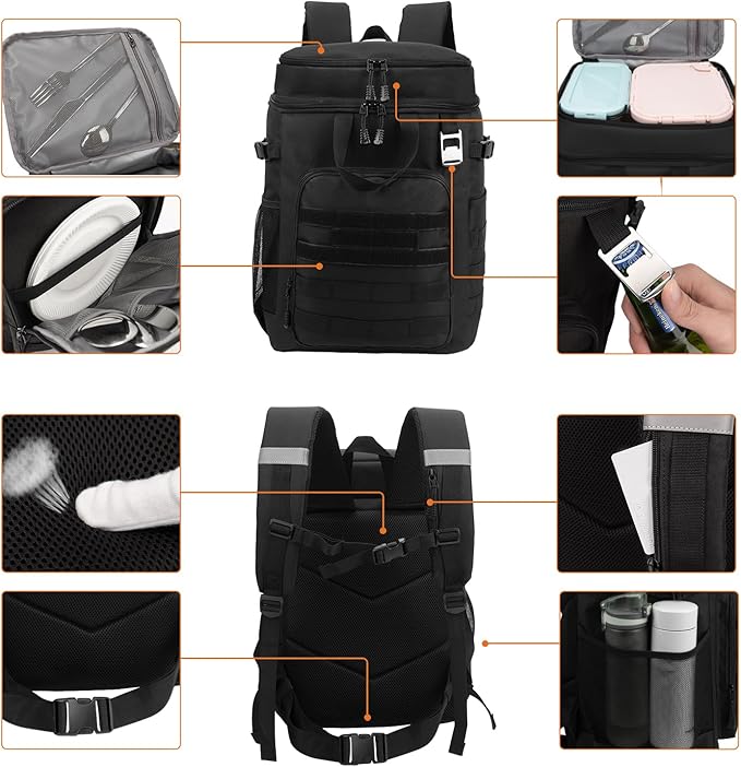 Hp hope Tactical Cooler Backpack, 43L Backpack Cooler Insulated Leak Proof