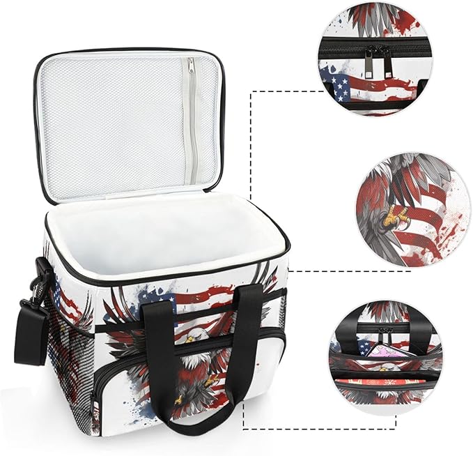 Cooler Bag Insulated Picnic Bag Large Lunch Box Reusable Tote Bag Soft Sided Portable Beach Cooler Grocery Camping