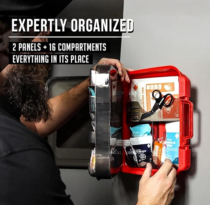 EVERLIT 400 Pcs Emergency First Aid Kit Medical Kit Professional Med Kit Supplies for Preparedness, Survival, Office, School, Home, Disaster, Car, Business, Restaurant