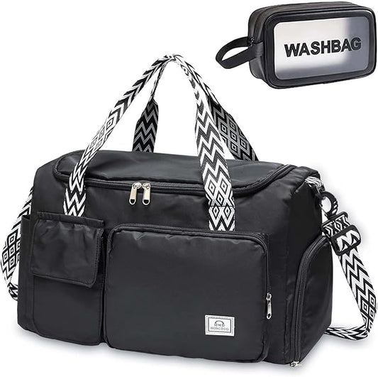 Small Gym Bag for Women, Travel Duffle Bag Carry On Weekender Bag with Shoe Compartment