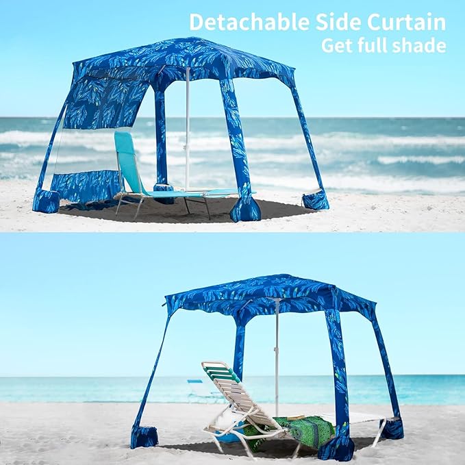 AMMSUN Beach Cabana Sidewall, Additional Privacy Sunwall for AMMSUN 6.2'×6.2' Beach Cabana, Easy Set Up and Take Down