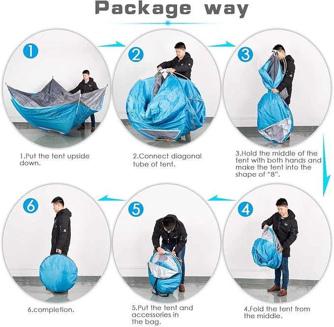 Waterproof Instant Pop Up Tent 3-4 Person Camping Tent, Instant Set Up, Outdoor Hiking Backpacking Tent Shelter
