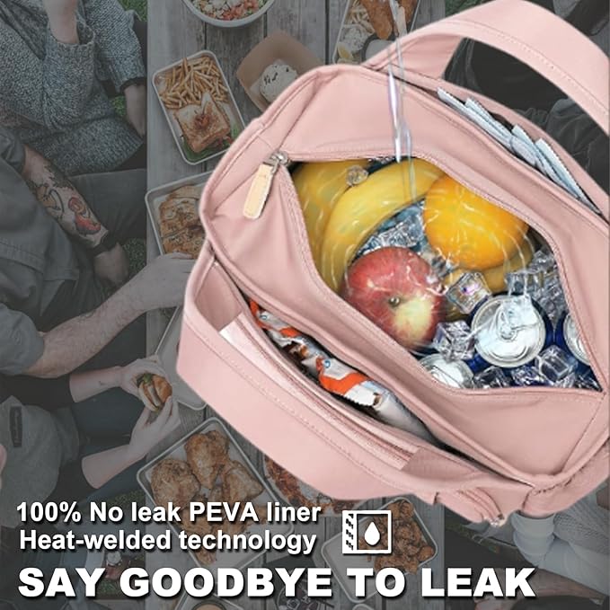 Artelaris Lunch Bag for Women,Insulated Lunch Bag for Work, Large Leakproof Cooler Purse with Side Pockets & Removable Shoulder Strap Women's for Beach Cute Lunch Bags