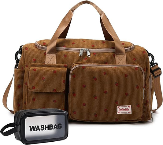 Small Gym Bag for Women, Travel Duffle Bag Carry On Weekender Bag with Shoe Compartment