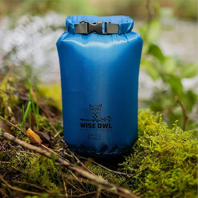 Wise Owl Outfitters Waterproof Dry Bag - Fully Submersible 1pk or 3pk Ultra Lightweight Airtight Waterproof Bags - 5L, 10L and 20L Sizes - Diamond Ripstop Roll Top Drybags