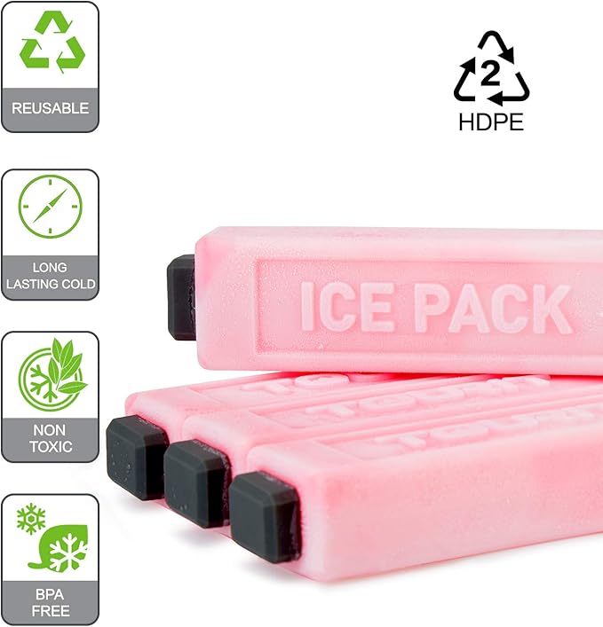 TOURIT Ice Packs for Coolers Reusable Long Lasting Freezer Packs for Lunch Bags/Boxes, Cooler Backpack