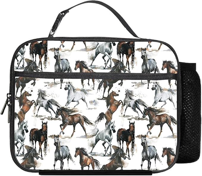 Horse Lunch Bag Reusable Insulated Lunch Box Keep Food Cooler Thermal Lunch Tote for Women Men
