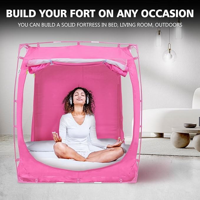 Bed Tent Bed Canopy Twin Size Tents for Adult and Kids- Original Design Portable Dream Tent Indoor Sleeping Tents 80% Blackout with 3 Doors Breathable Big Space Tents